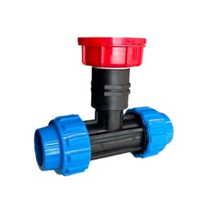 Nakrętka GW S60x6 z trójnikiem na rurę PE 32mm T232 (528)