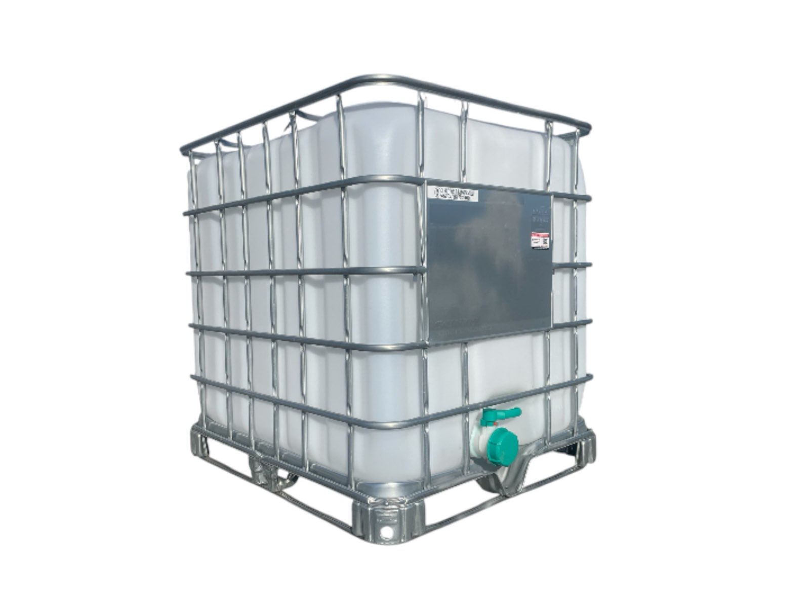 Kontener IBC 1000L - RECO (pokrywa 225mm i zawór 3") - NA PALECIE METALOWEJ - obrazek 2