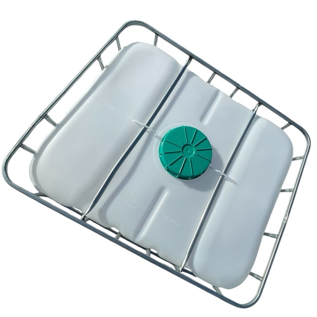 Kontener IBC 1000L - RECO (pokrywa 225mm i zawór 3") - NA PALECIE METALOWEJ - obrazek 3